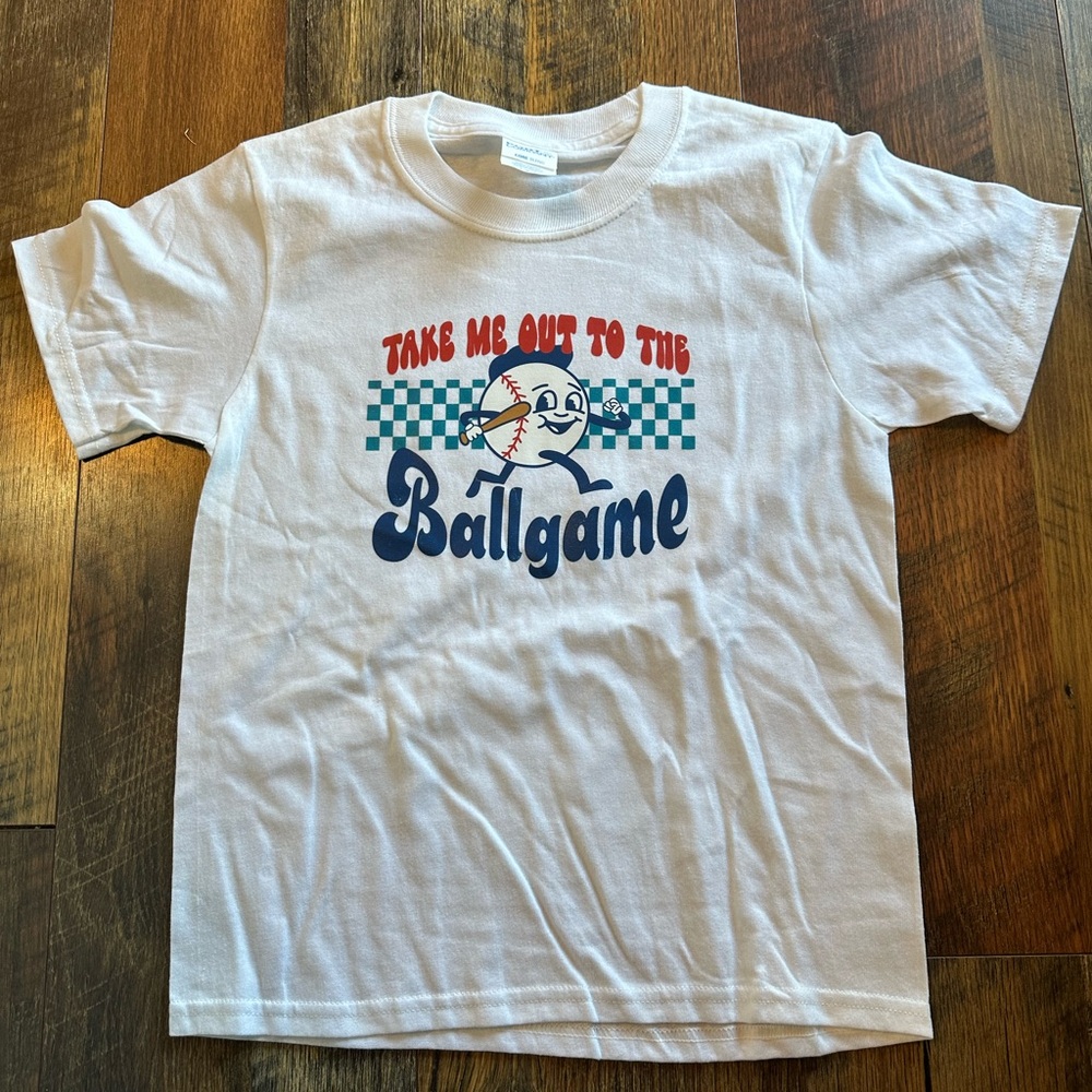 Port and Company White Tee with Baseball Graphic